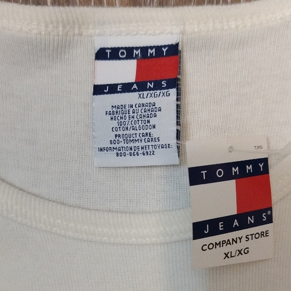 Tommy Hilfiger Cream Fitted Long Sleeve T-Shirt - Picture 2 of 3